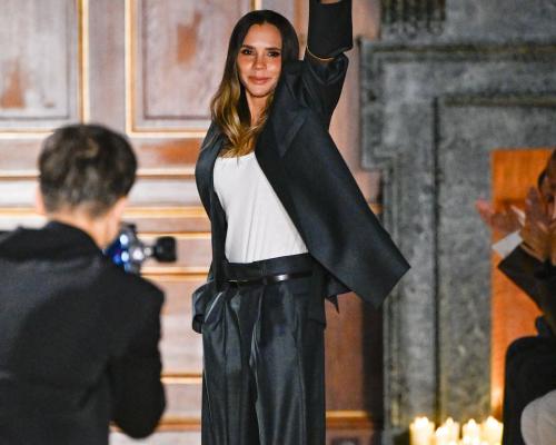 Resurgent Victoria Beckham channels trouser suits and party dresses at Paris show
