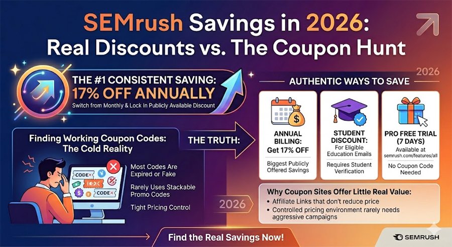 SEMrush Coupon Code 2026 – Working Discounts and Best Deals