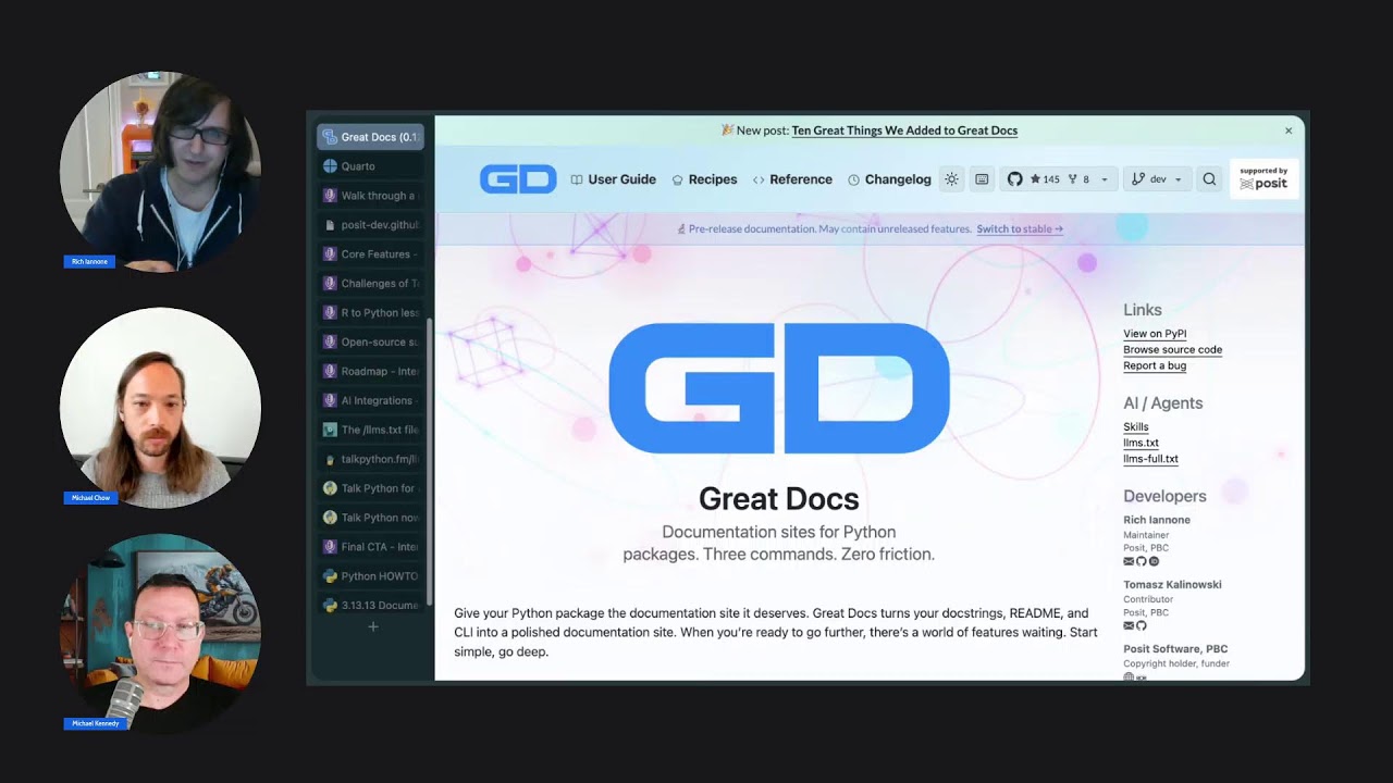 Talk Python to Me: #549: Great Docs