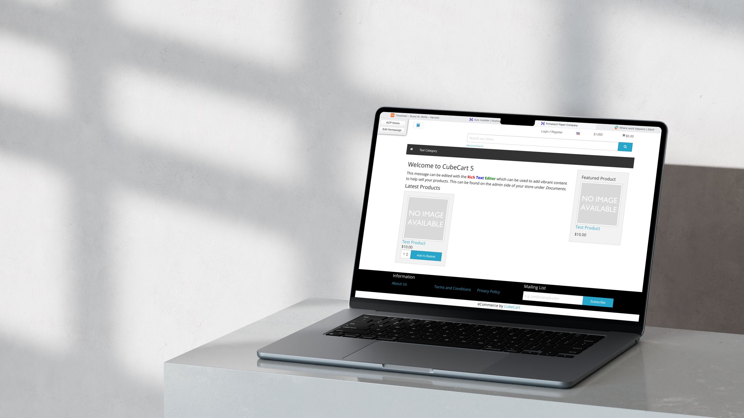 I wanted an online store, so I turned to the CubeCart open-source solution