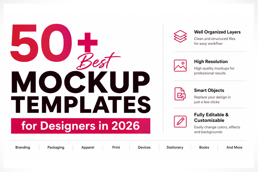 50+ Best Mockup Templates for Designers in 2026