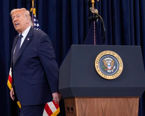 Oil prices drop sharply after Trump moves to reassure markets over Iran war