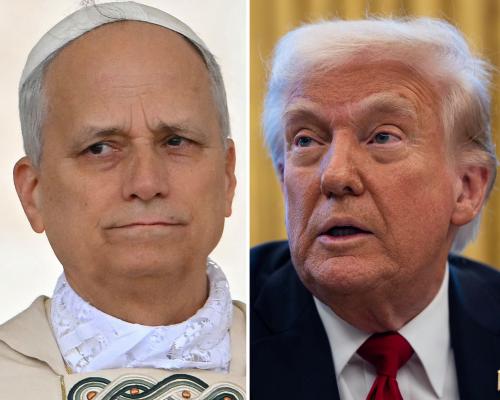 ‘We’re Catholic first’: Sunday mass attendees weigh in on Trump’s feud with Pope Leo