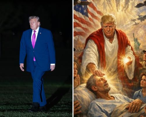 Trump deletes post with AI image of himself as Christ-like figure after outcry