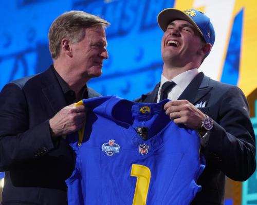NFL draft 2026: Rams make shock pick of QB Ty Simpson at No 13 as Mendoza goes No 1 – as it happened