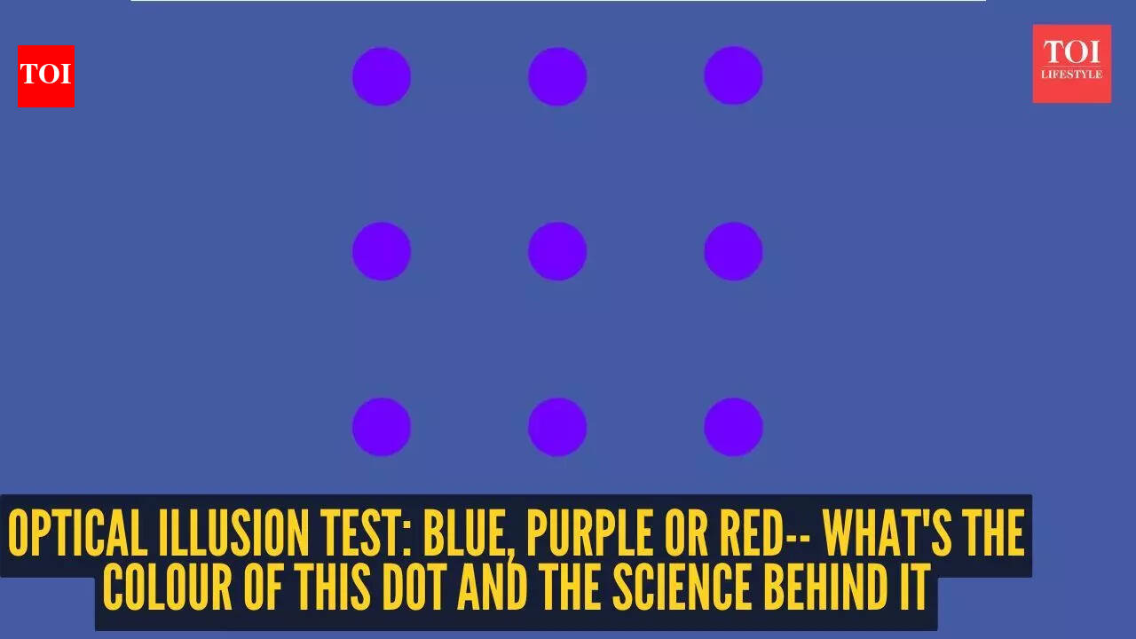 Optical illusion test: Blue, purple or red-- What's the colour of this dot and the science behind it