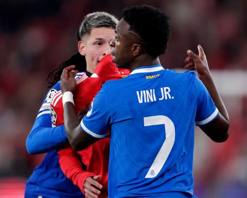 Gianluca Prestianni hit with six-match ban for ‘homophobic conduct’ towards Vinícius Júnior